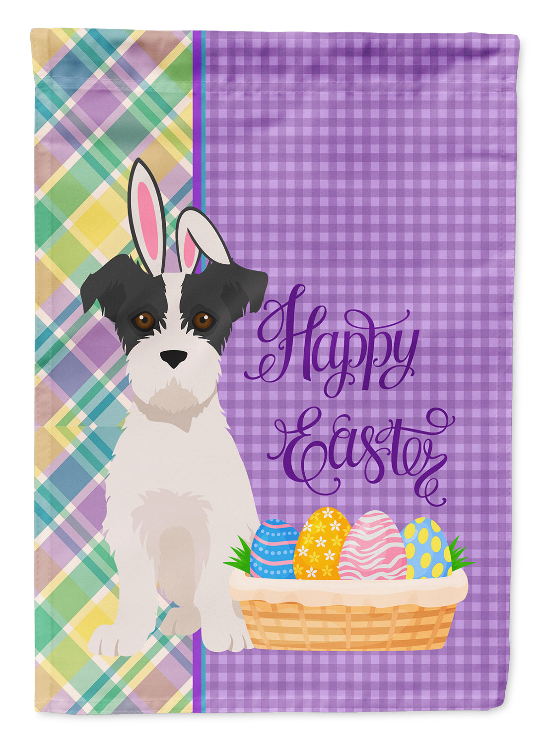 Buy this Black White Wirehair Jack Russell Terrier Easter Garden Flag