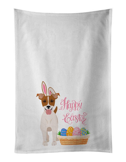 Buy this Brown White Smooth Jack Russell Terrier Easter Kitchen Towel Set of 2