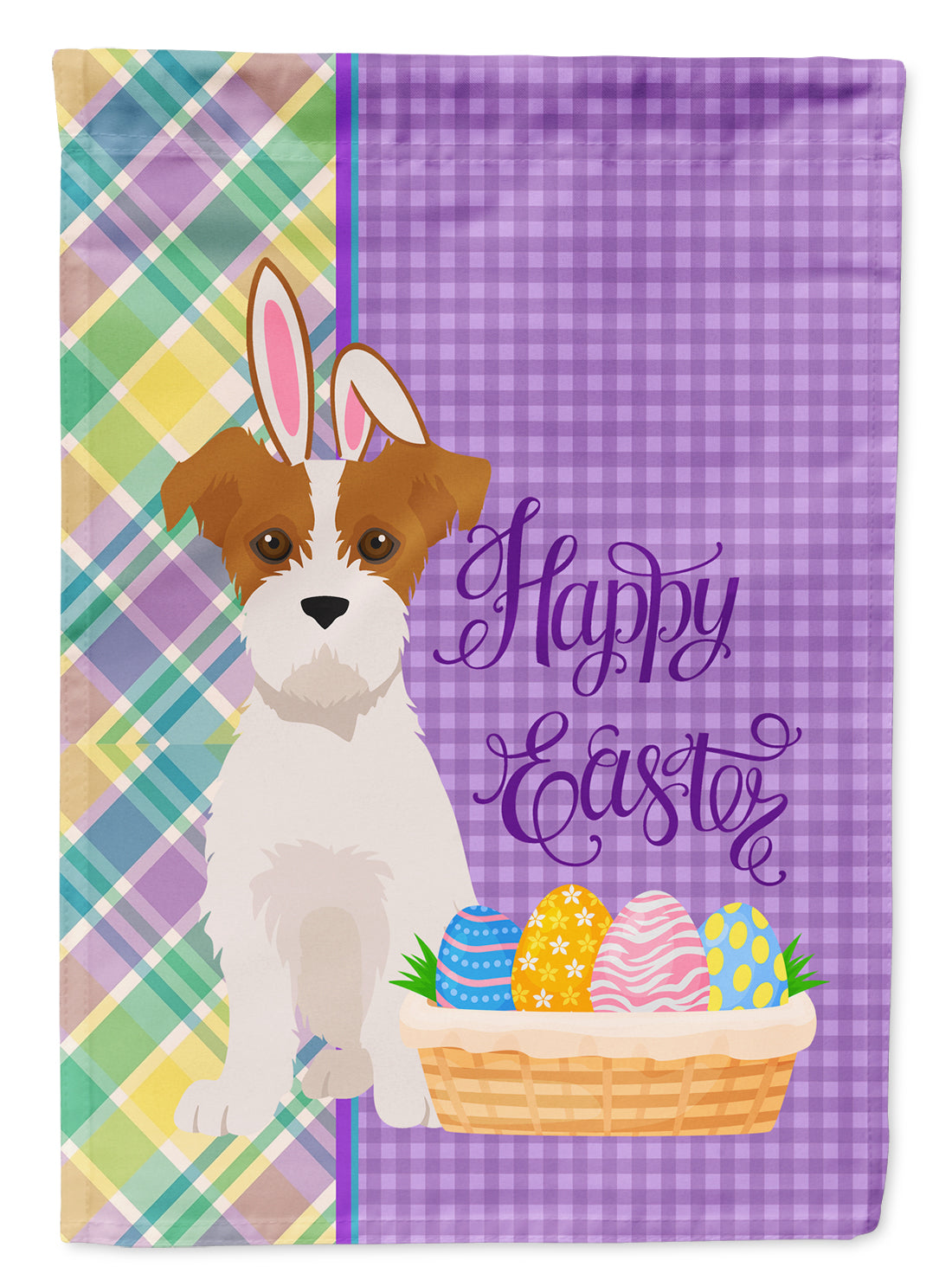 Buy this Brown White Wirehair Jack Russell Terrier Easter Garden Flag