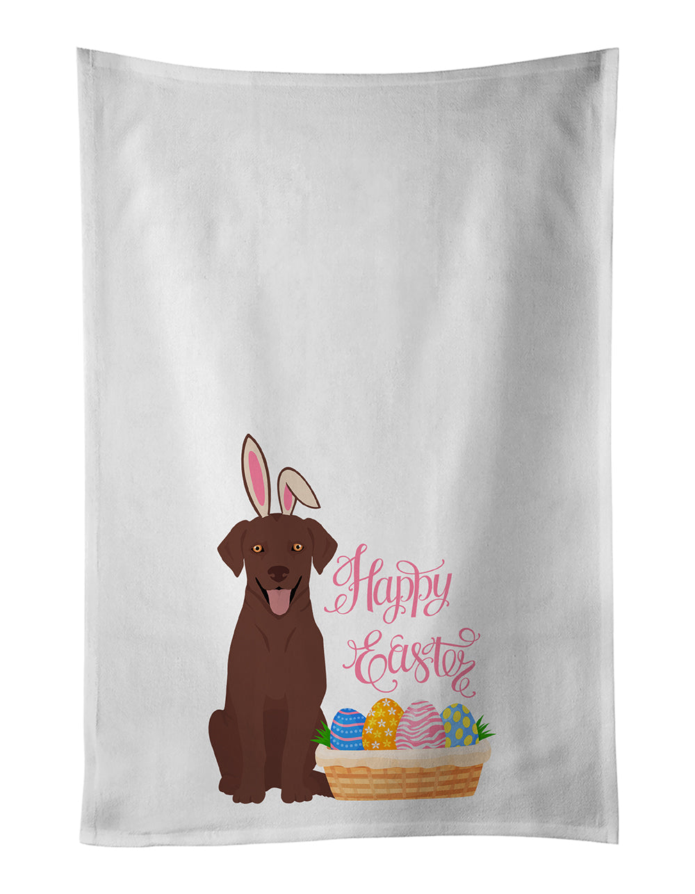 Buy this Chocolate Labrador Retriever Easter Kitchen Towel Set of 2