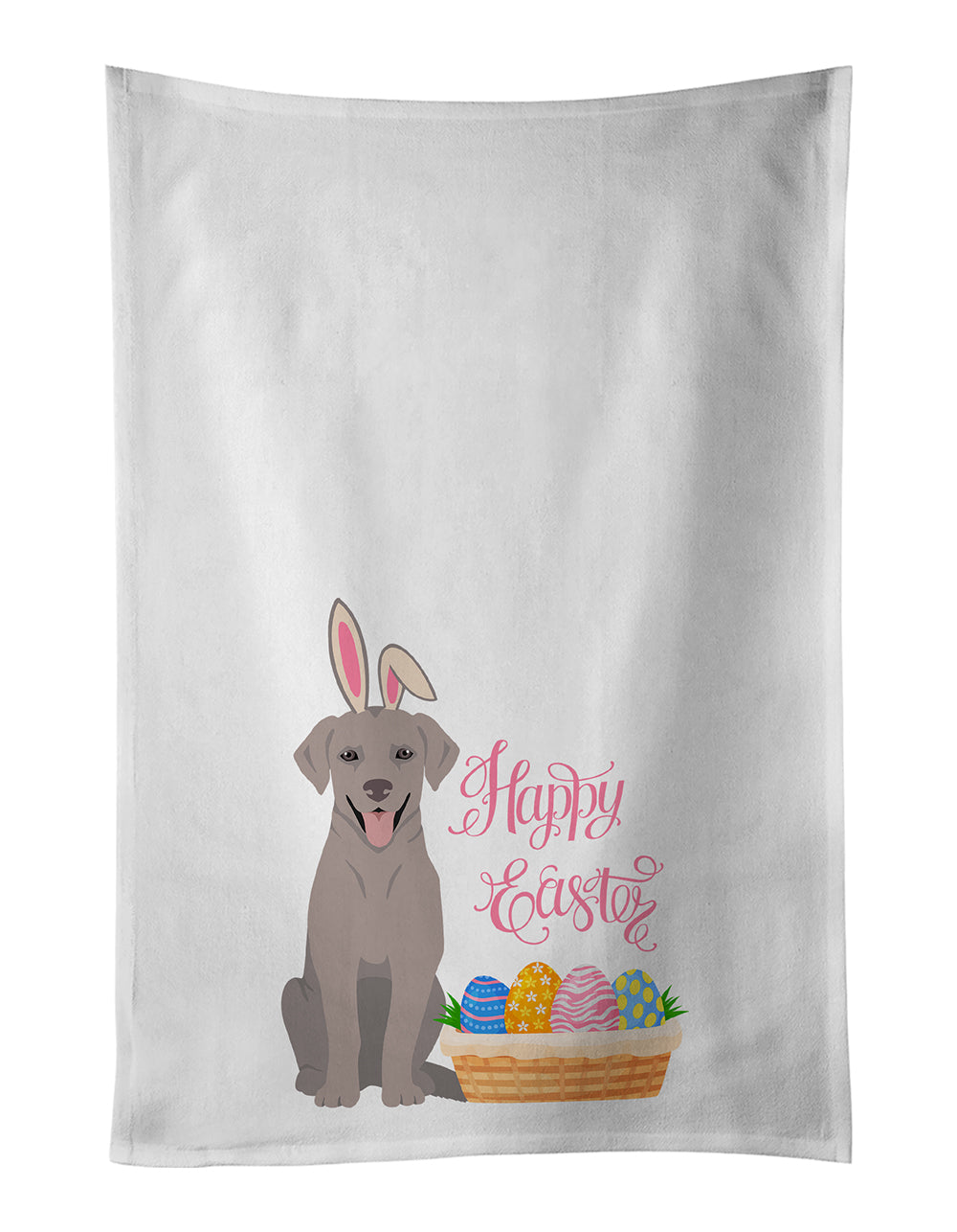 Buy this Gray Labrador Retriever Easter Kitchen Towel Set of 2