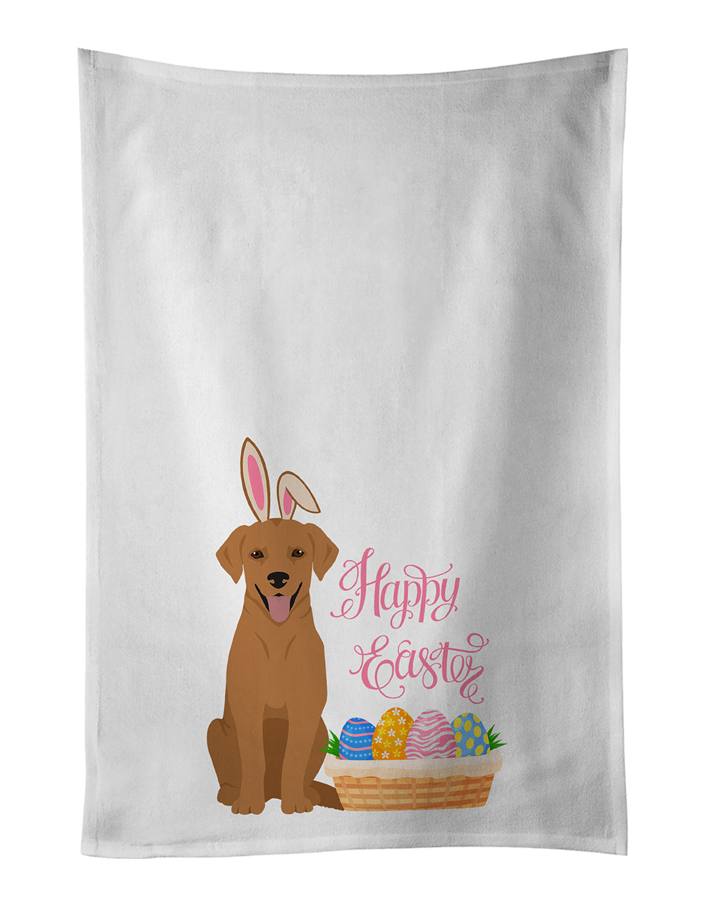 Buy this Red Fox Labrador Retriever Easter Kitchen Towel Set of 2