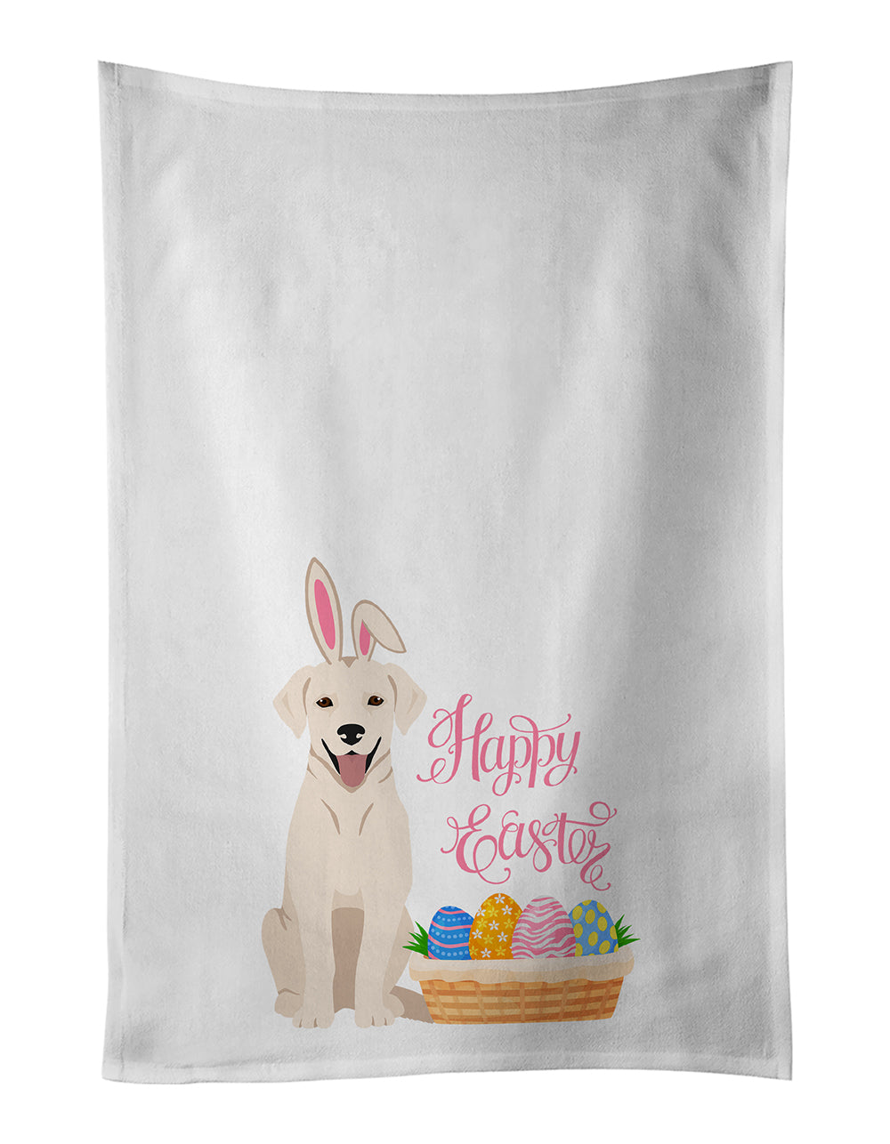 Buy this White Cream Labrador Retriever Easter Kitchen Towel Set of 2