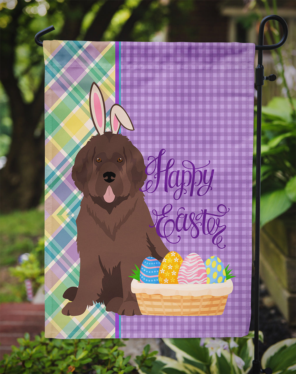 Brown Newfoundland Easter Garden Flag