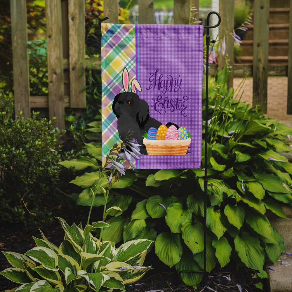Black Pekingese Easter Garden Flag