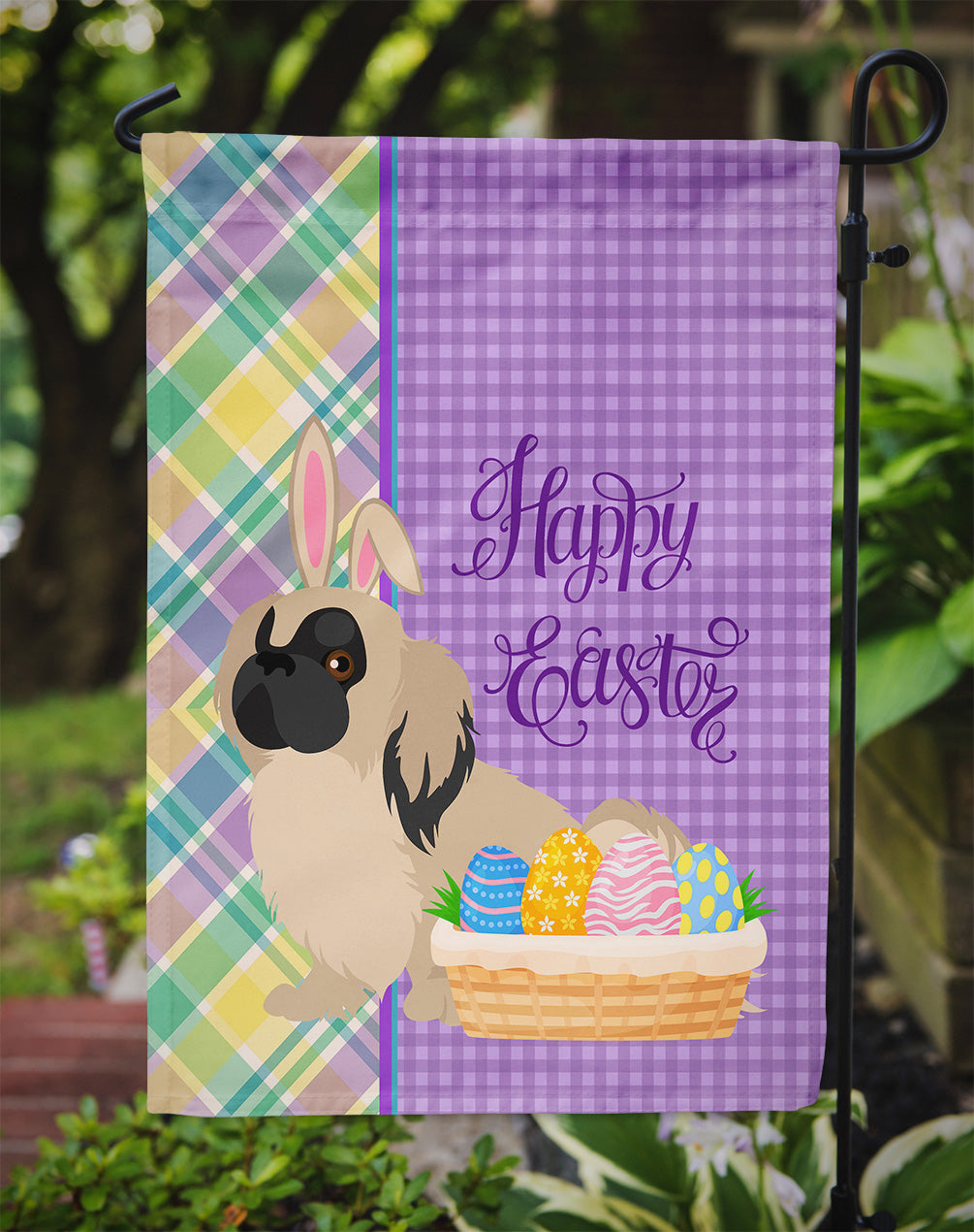 Cream Pekingese Easter Garden Flag