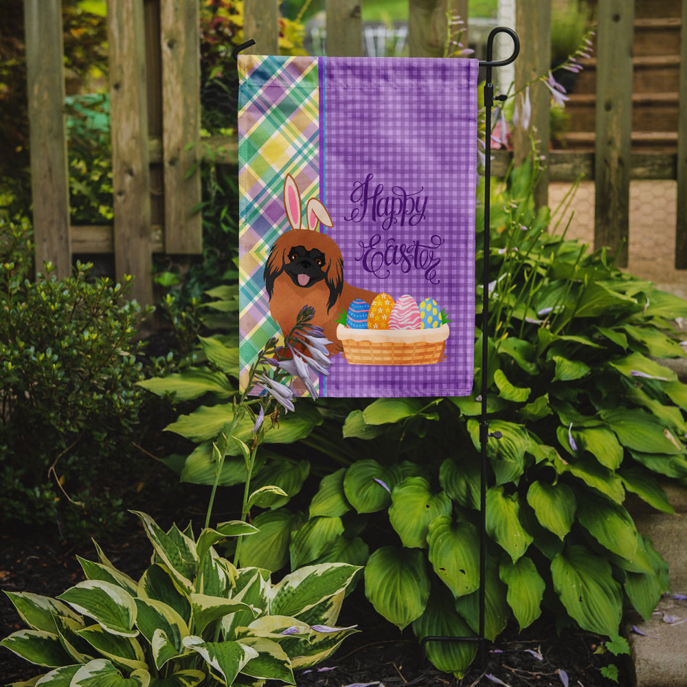 Red Pekingese Easter Garden Flag