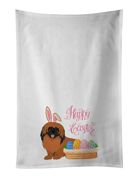 Buy this Red Pekingese Easter Kitchen Towel Set of 2