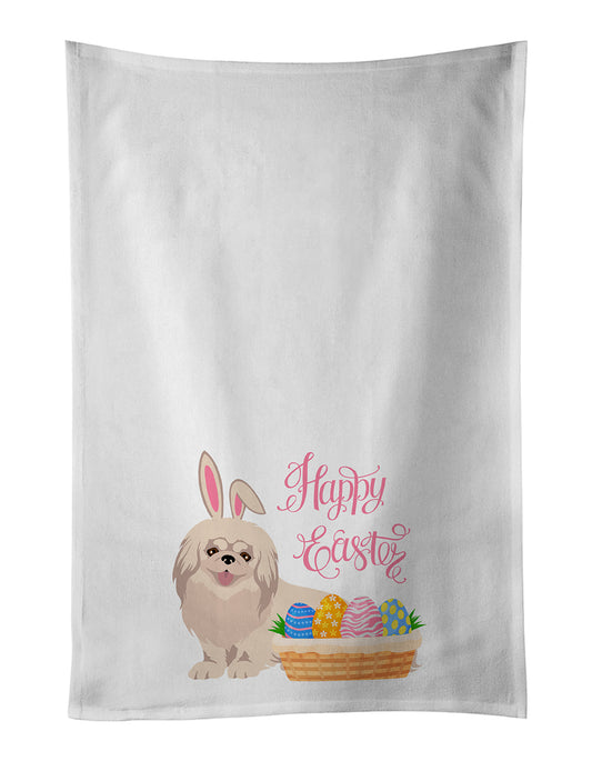 Buy this White Pekingese Easter Kitchen Towel Set of 2