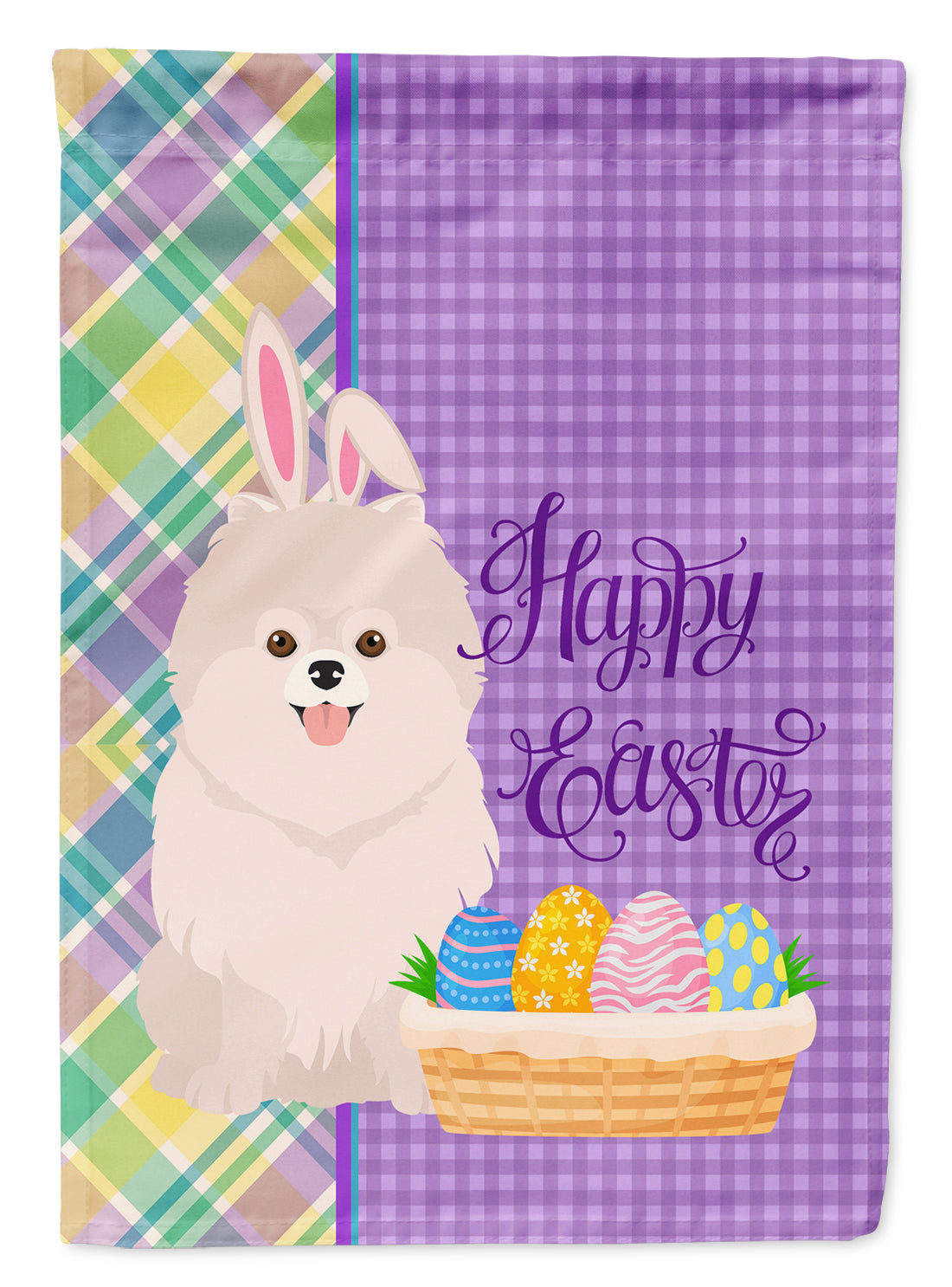 Buy this White Pomeranian Easter Garden Flag