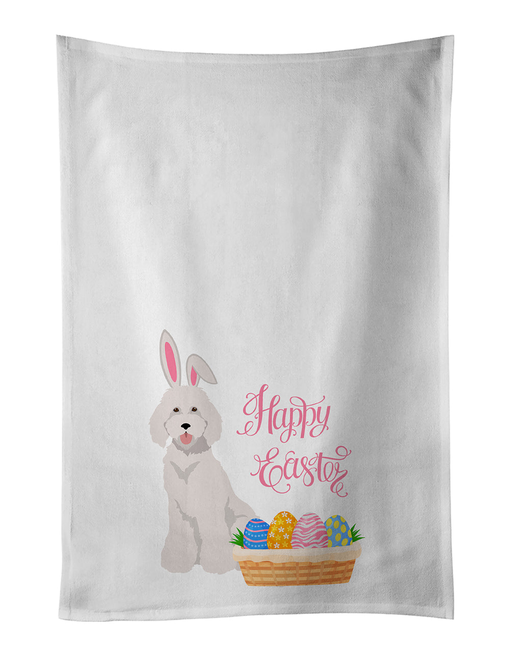 Buy this Standard White Poodle Easter Kitchen Towel Set of 2