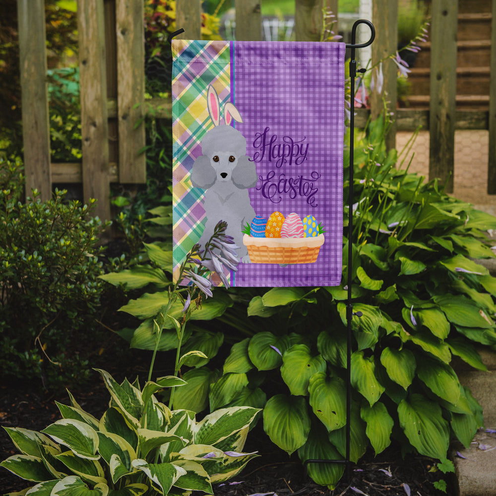 Toy Silver Poodle Easter Garden Flag