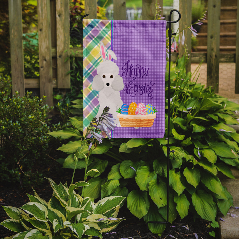 Toy White Poodle Easter Garden Flag