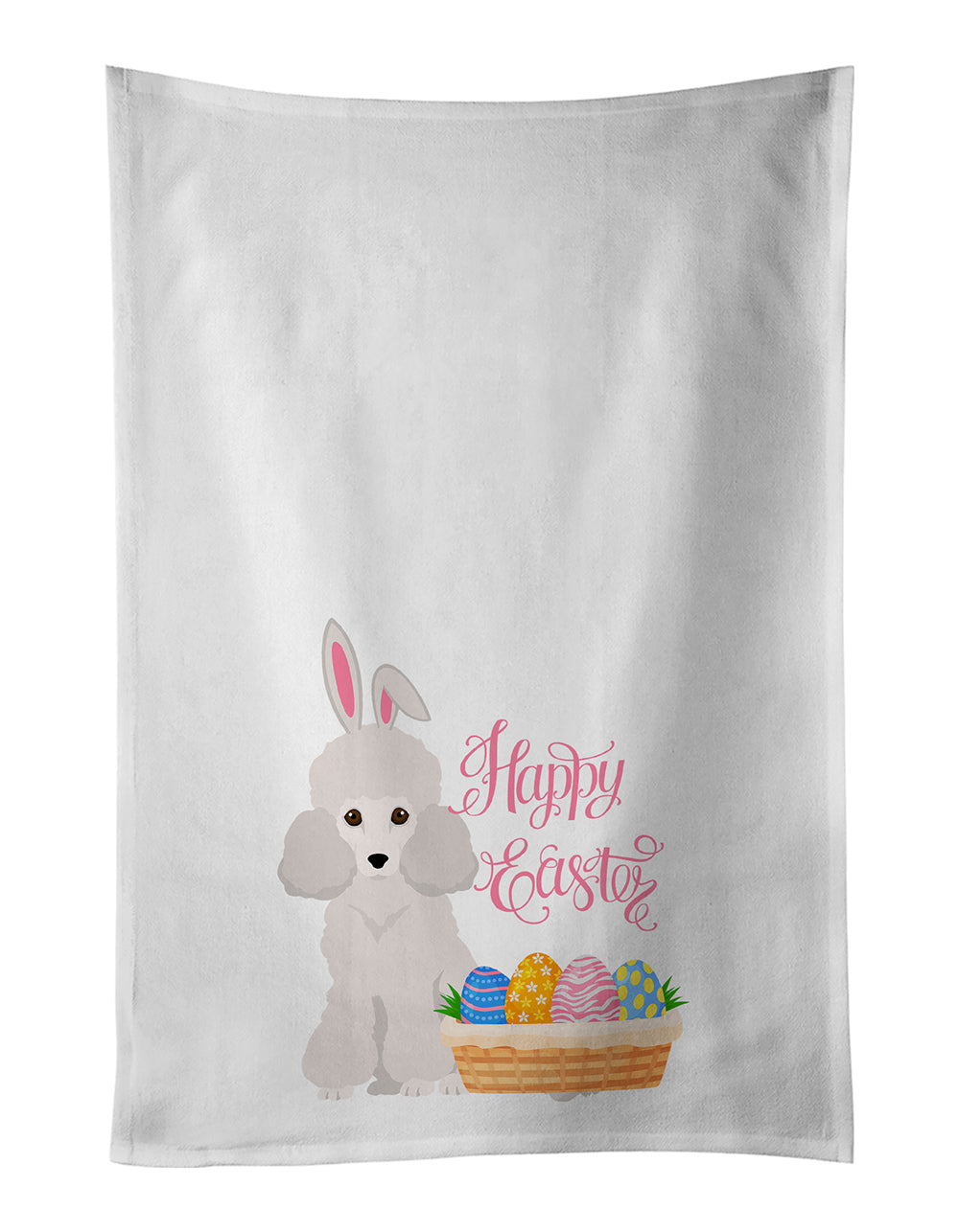 Buy this Toy White Poodle Easter Kitchen Towel Set of 2