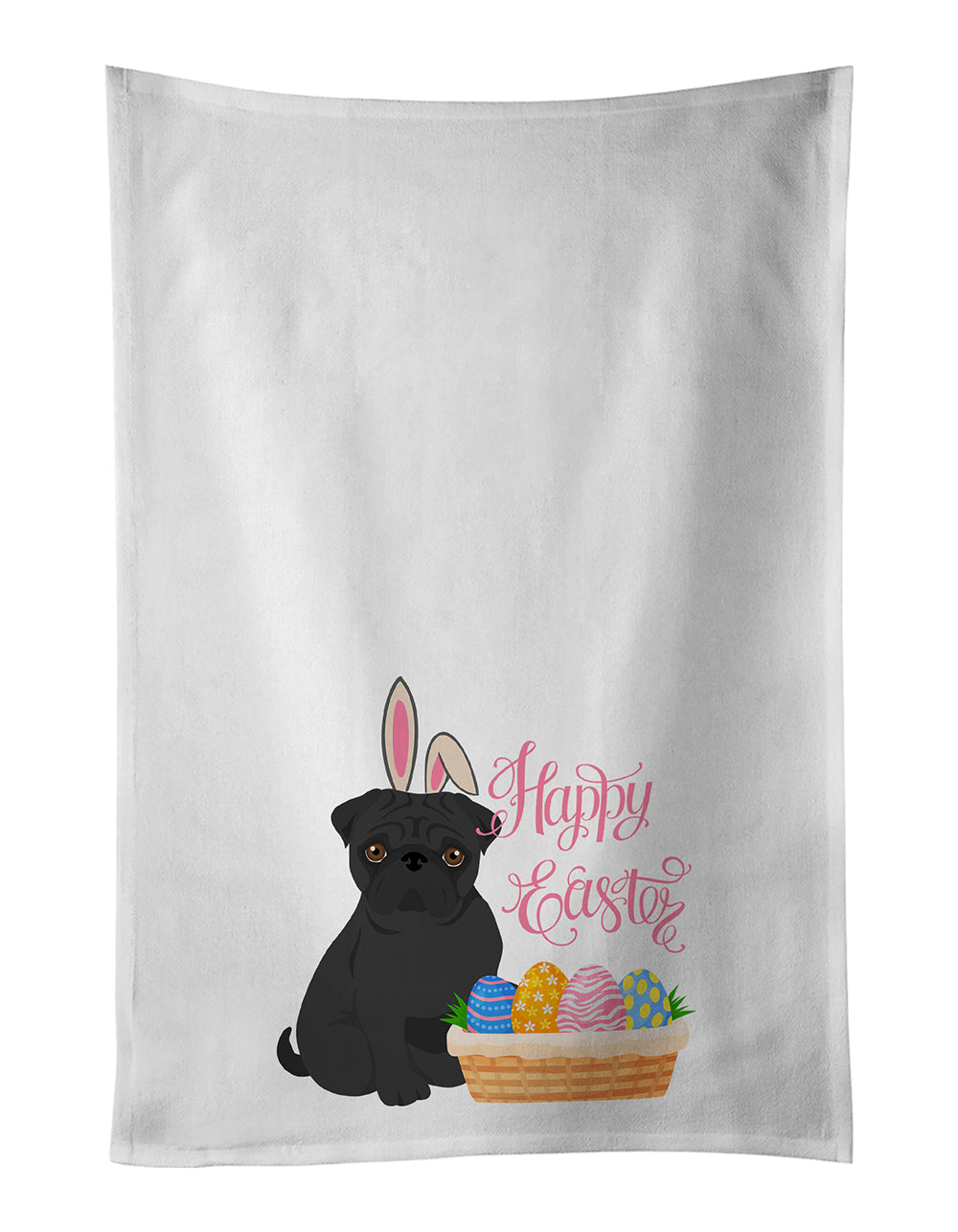 Buy this Black Pug Easter Kitchen Towel Set of 2