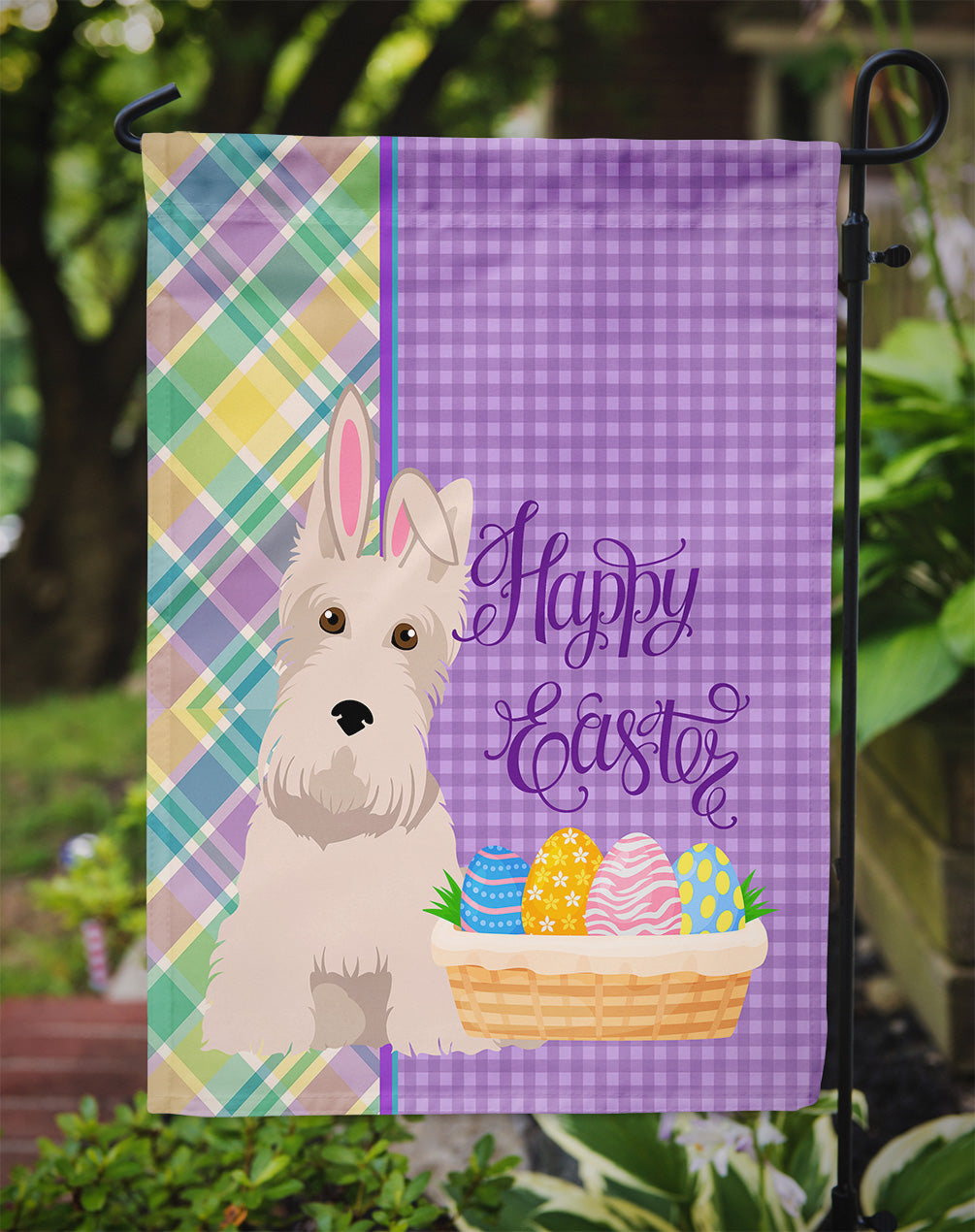 Wheaten Scottish Terrier Easter Garden Flag