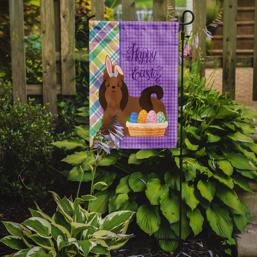 Red Shih Tzu Easter Garden Flag