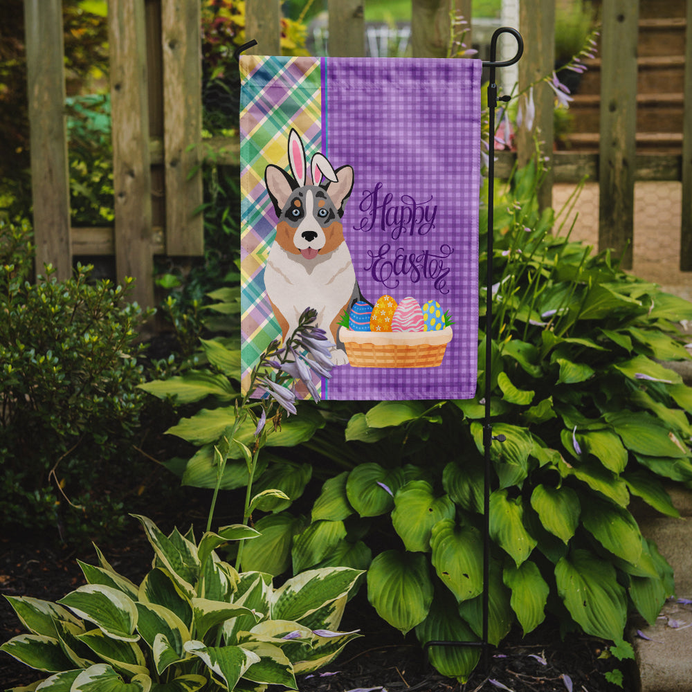 Blue Merle Cardigan Corgi Easter Garden Flag