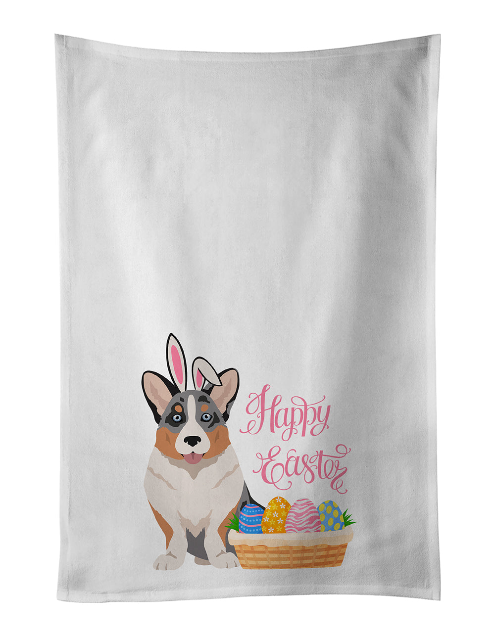 Buy this Blue Merle Cardigan Corgi Easter Kitchen Towel Set of 2