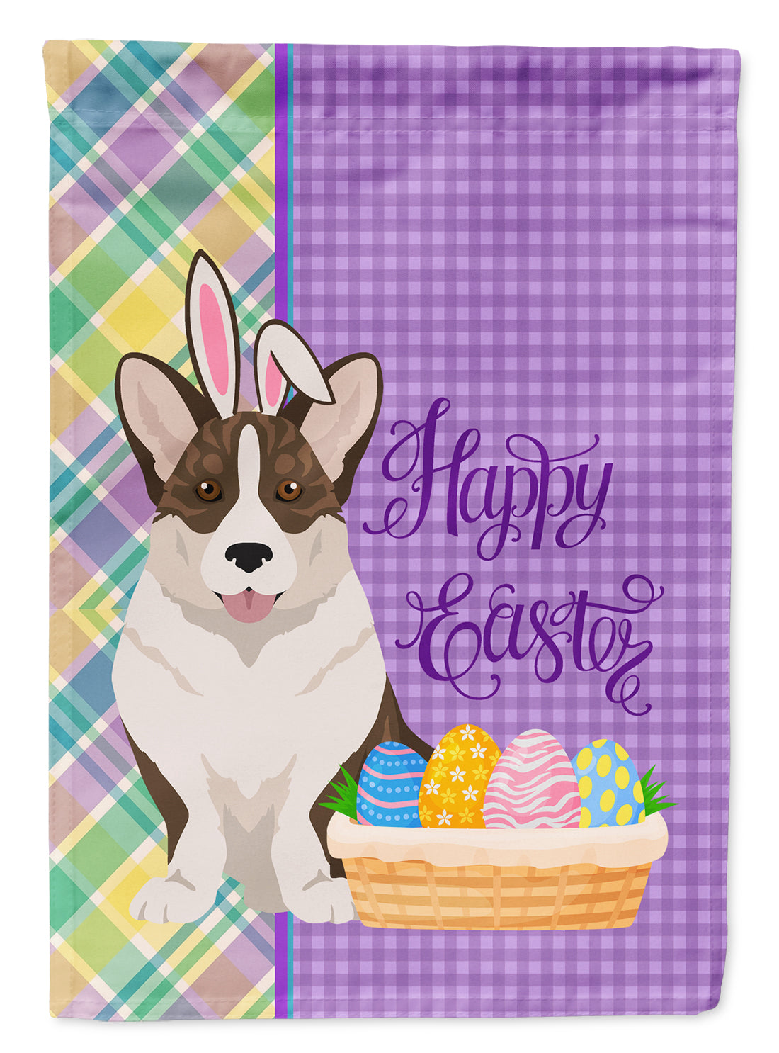 Buy this Brindle Cardigan Corgi Easter Garden Flag