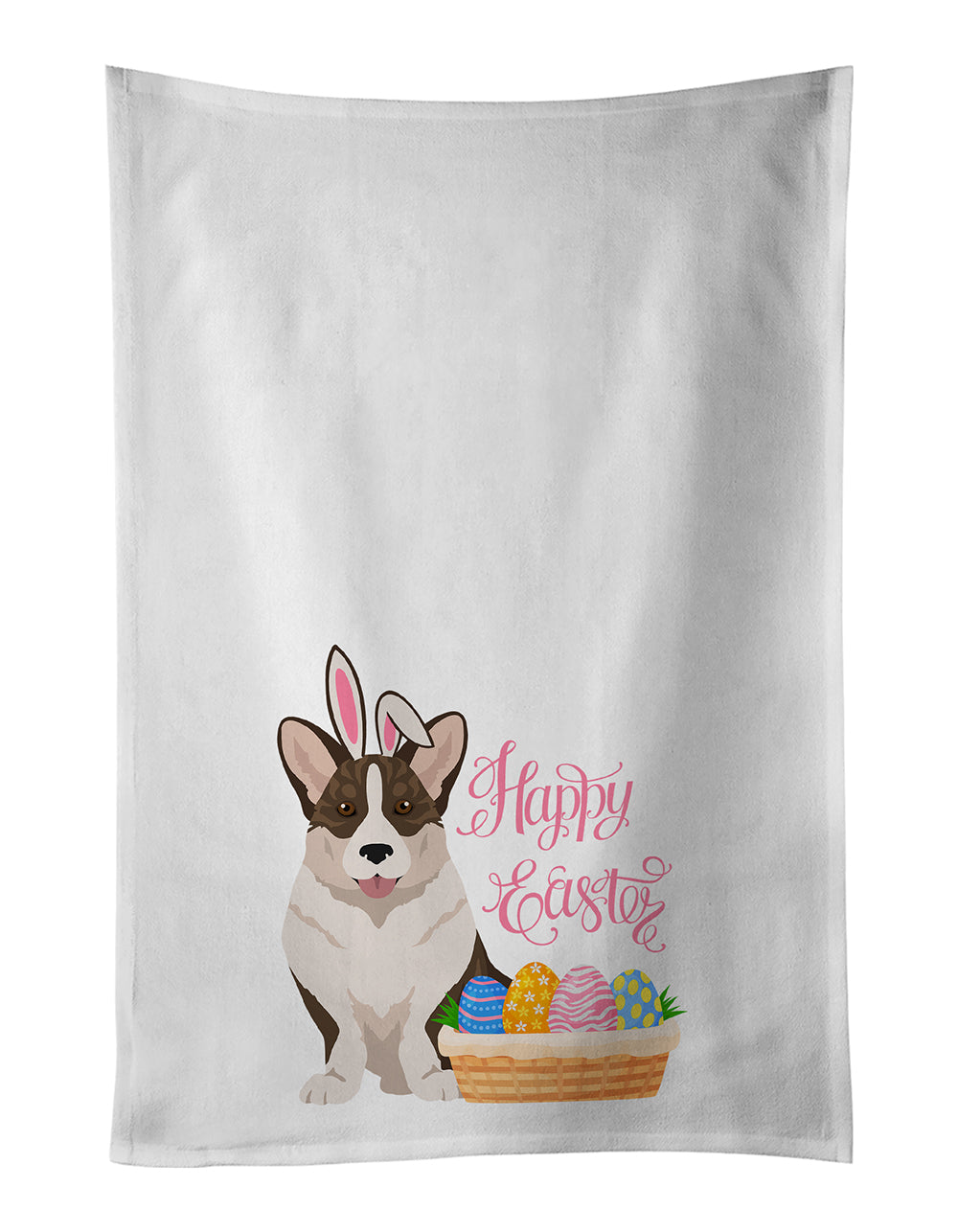 Buy this Brindle Cardigan Corgi Easter Kitchen Towel Set of 2