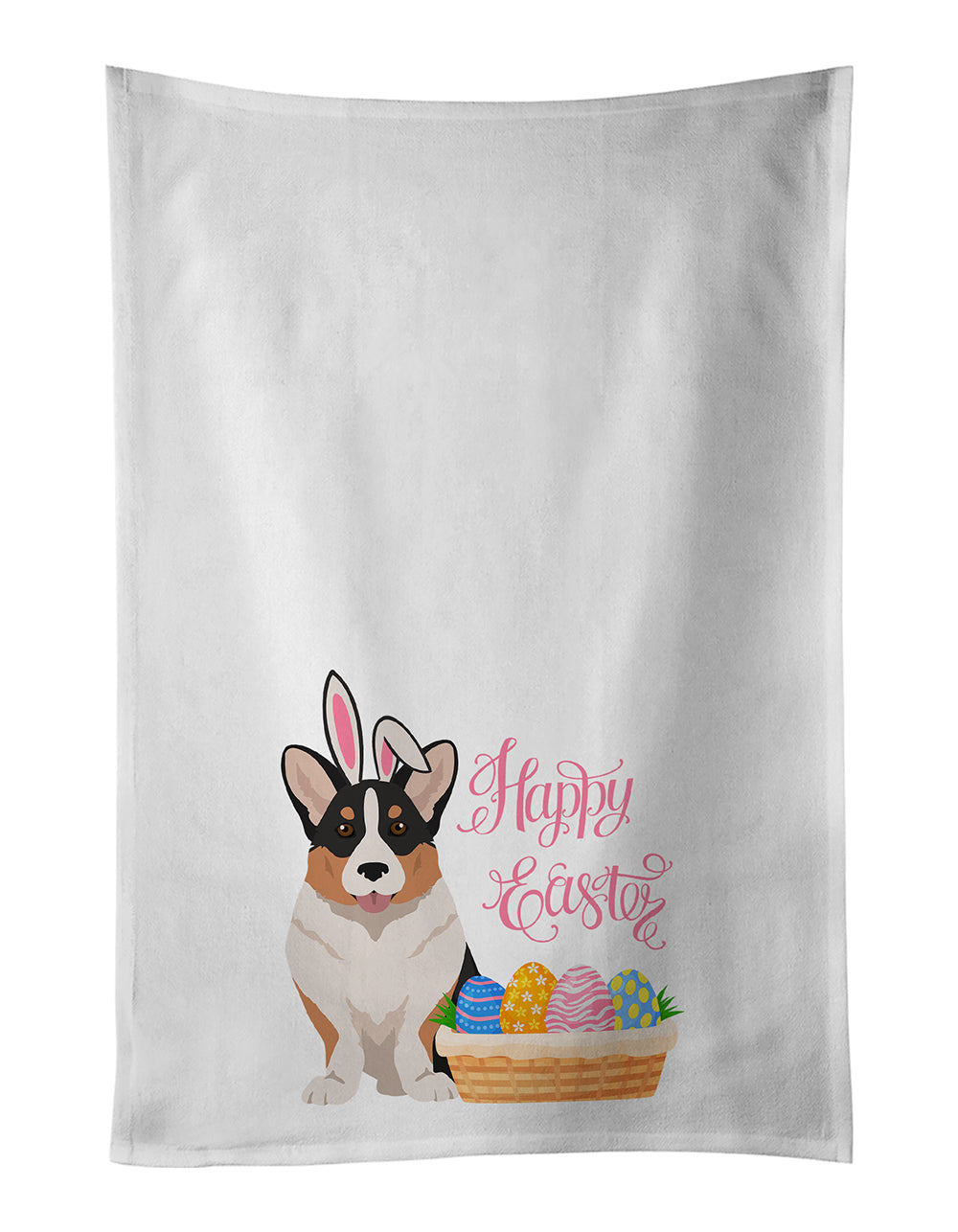 Buy this Tricolor Cardigan Corgi Easter Kitchen Towel Set of 2