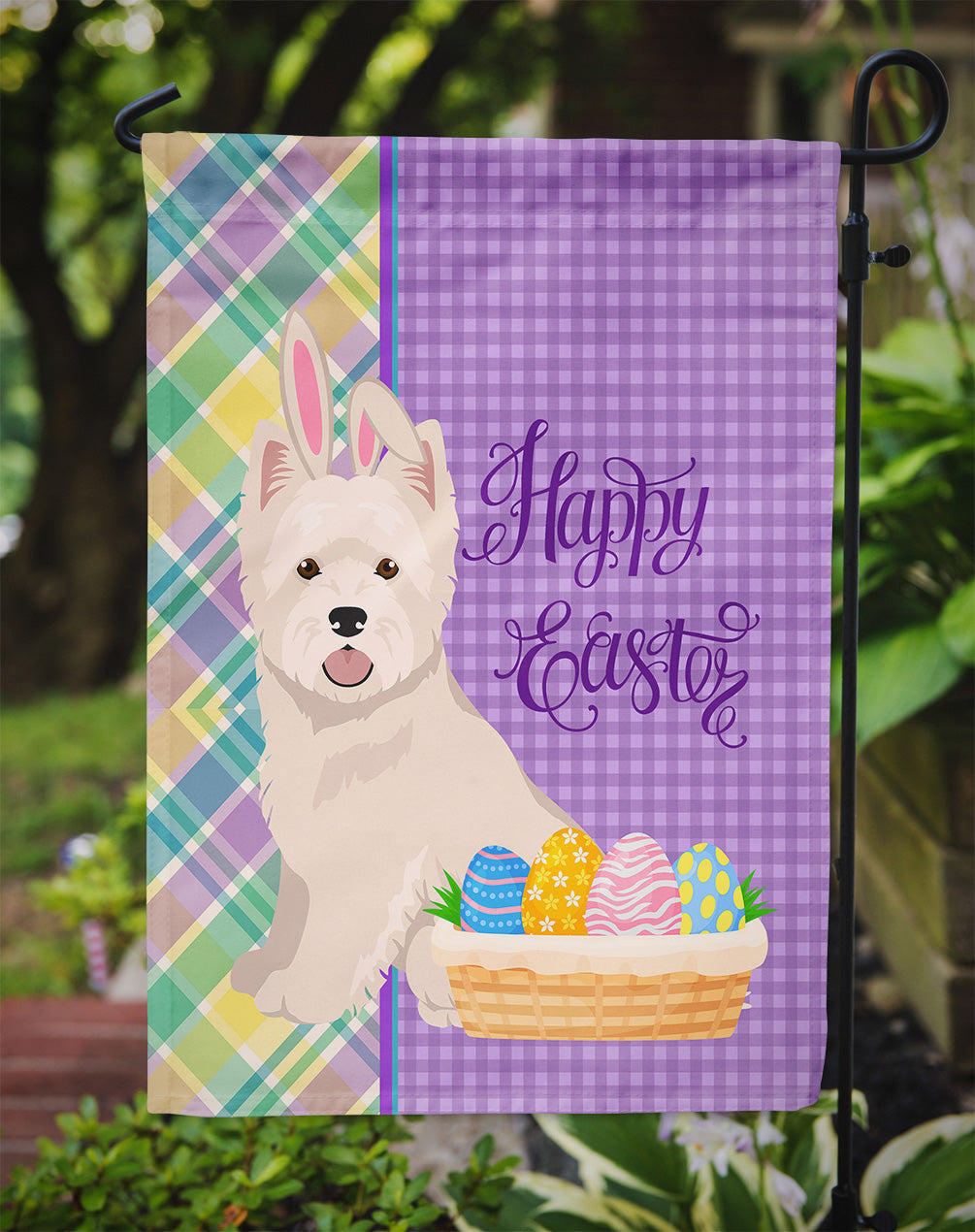 Westie West Highland White Terrier Easter Garden Flag