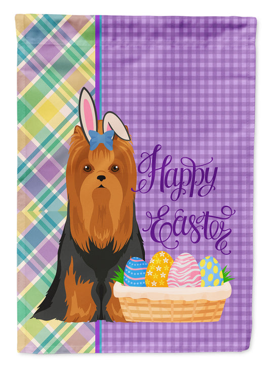 Buy this Black and Tan Full Coat Yorkshire Terrier Easter Garden Flag