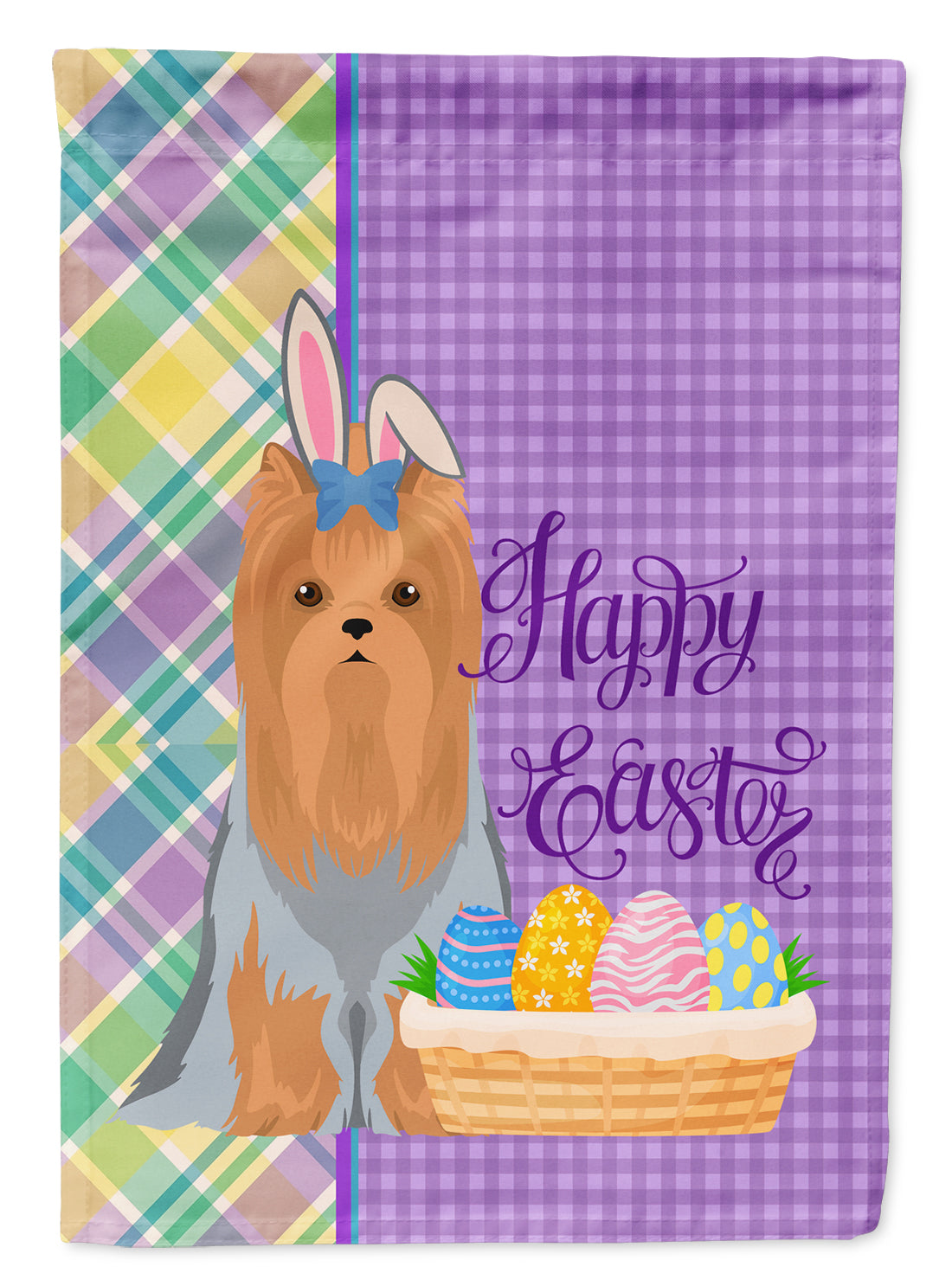 Buy this Blue and Tan Full Coat Yorkshire Terrier Easter Garden Flag