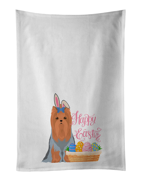 Buy this Blue and Tan Full Coat Yorkshire Terrier Easter Kitchen Towel Set of 2