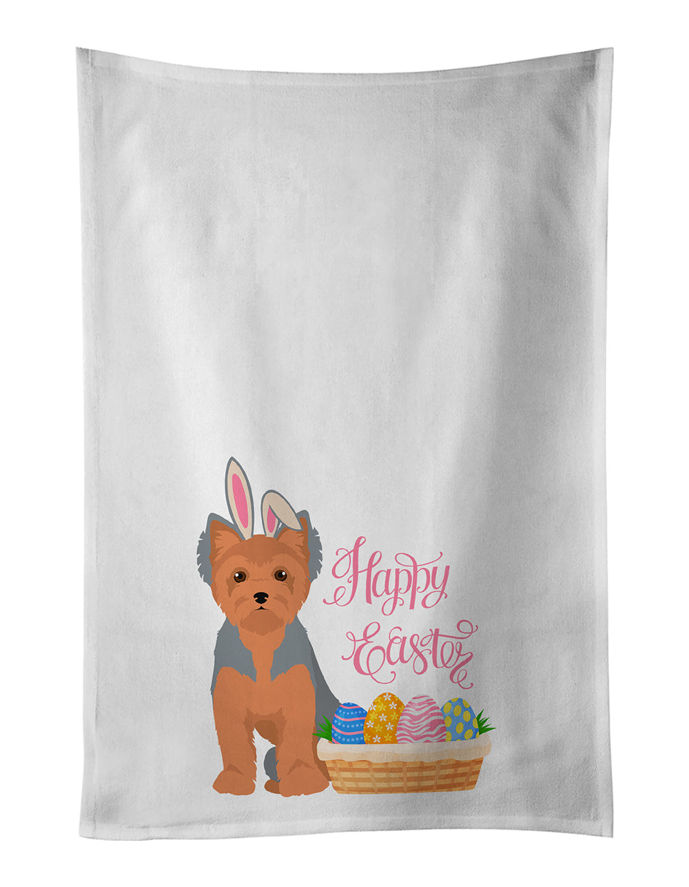 Buy this Blue and Tan Puppy Cut Yorkshire Terrier Easter Kitchen Towel Set of 2