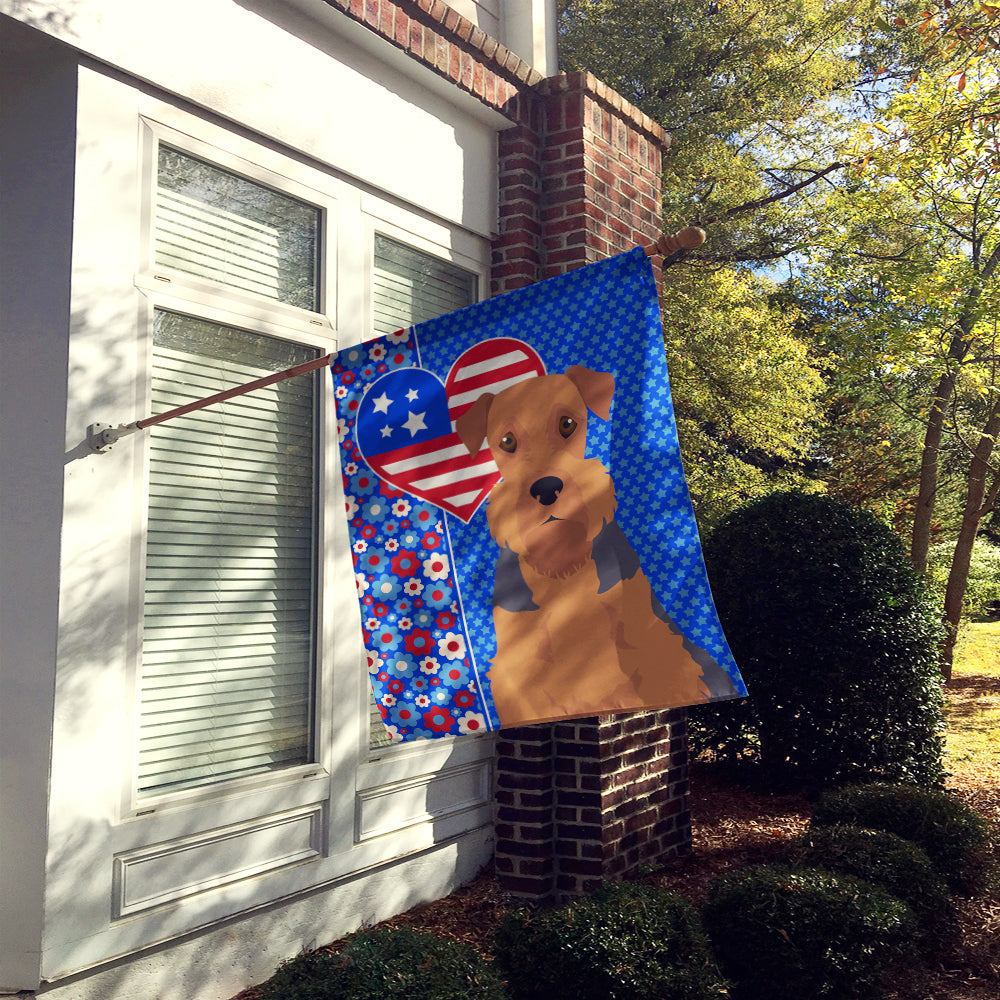 Grizzle and Tan Airedale Terrier USA American House Flag