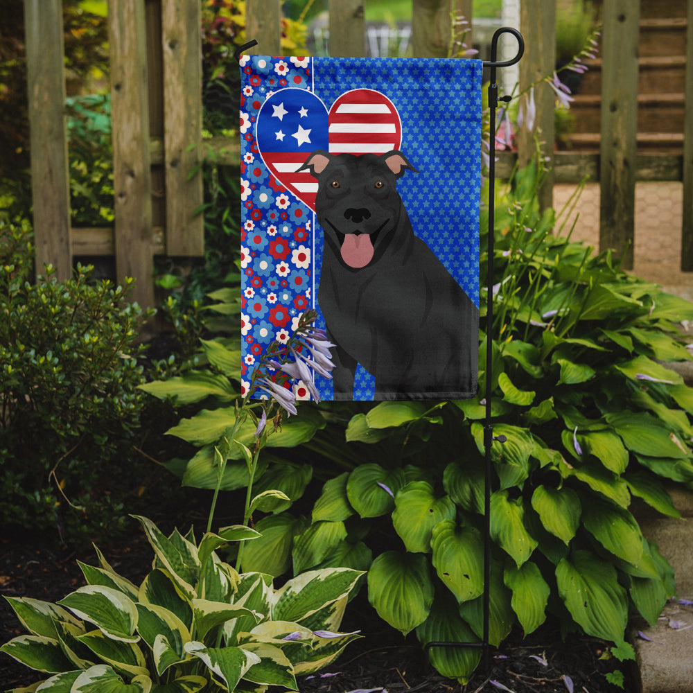 Black Pit Bull Terrier USA American Garden Flag