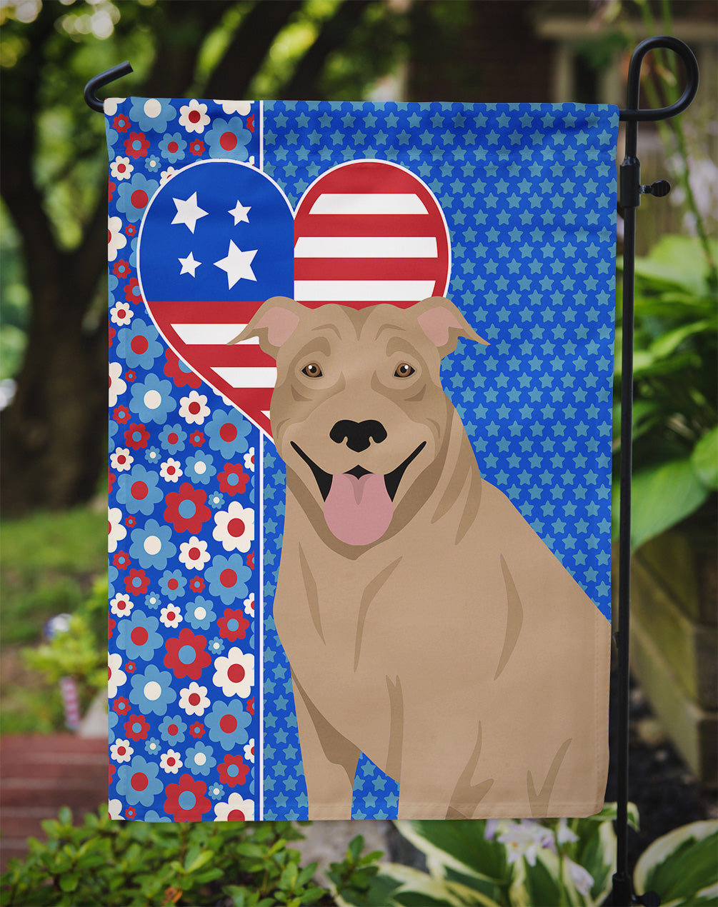 Fawn Pit Bull Terrier USA American Garden Flag