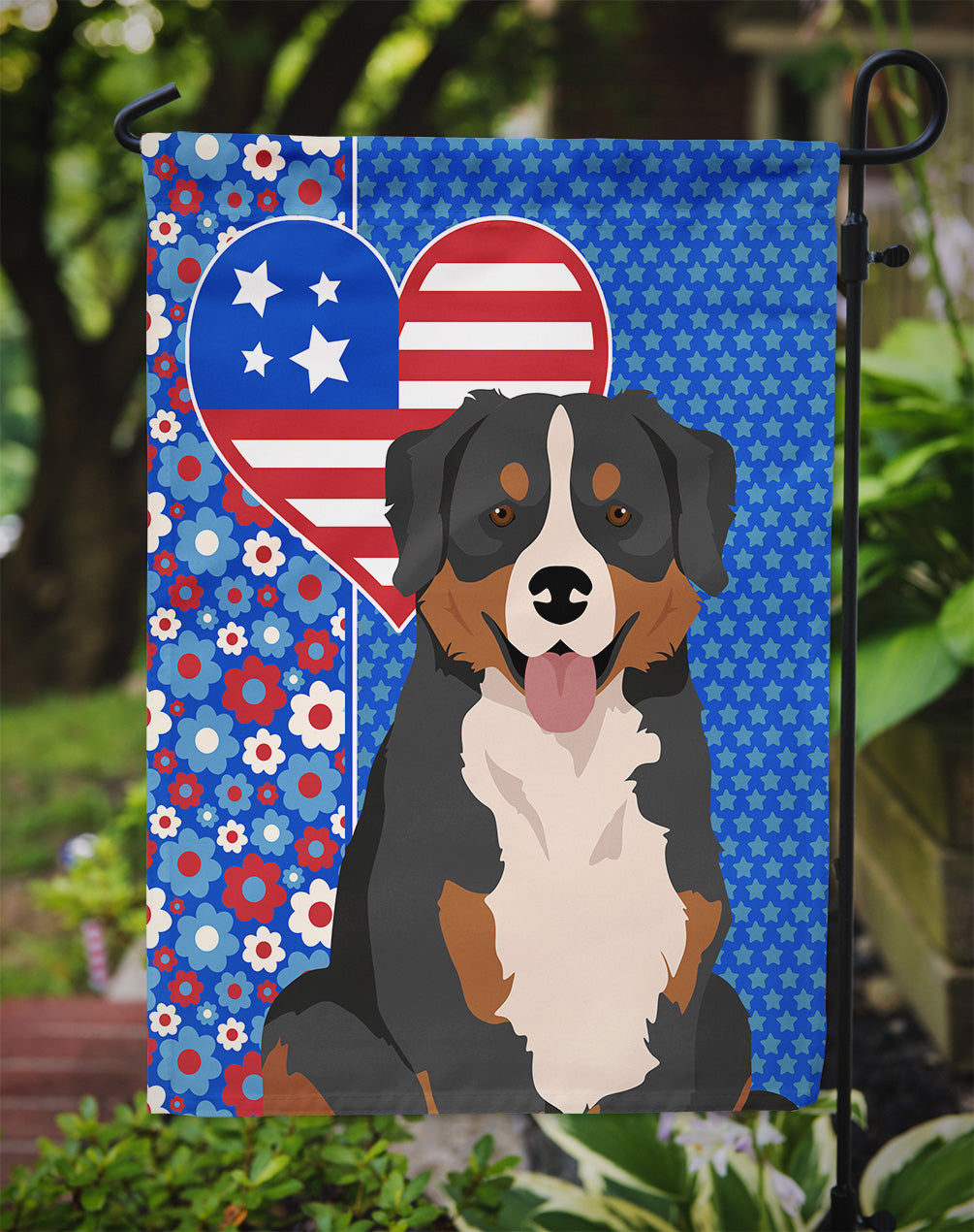 Bernese Mountain Dog USA American Garden Flag