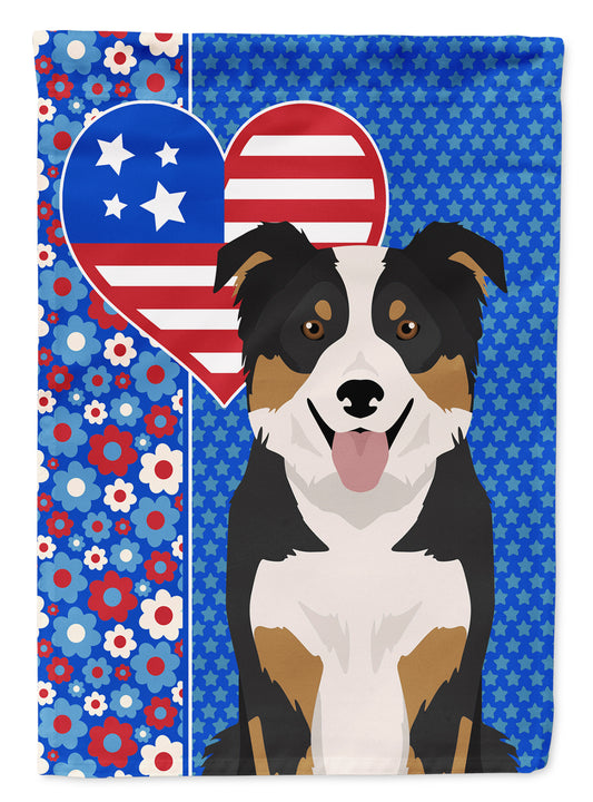 Buy this Tricolor Border Collie USA American House Flag