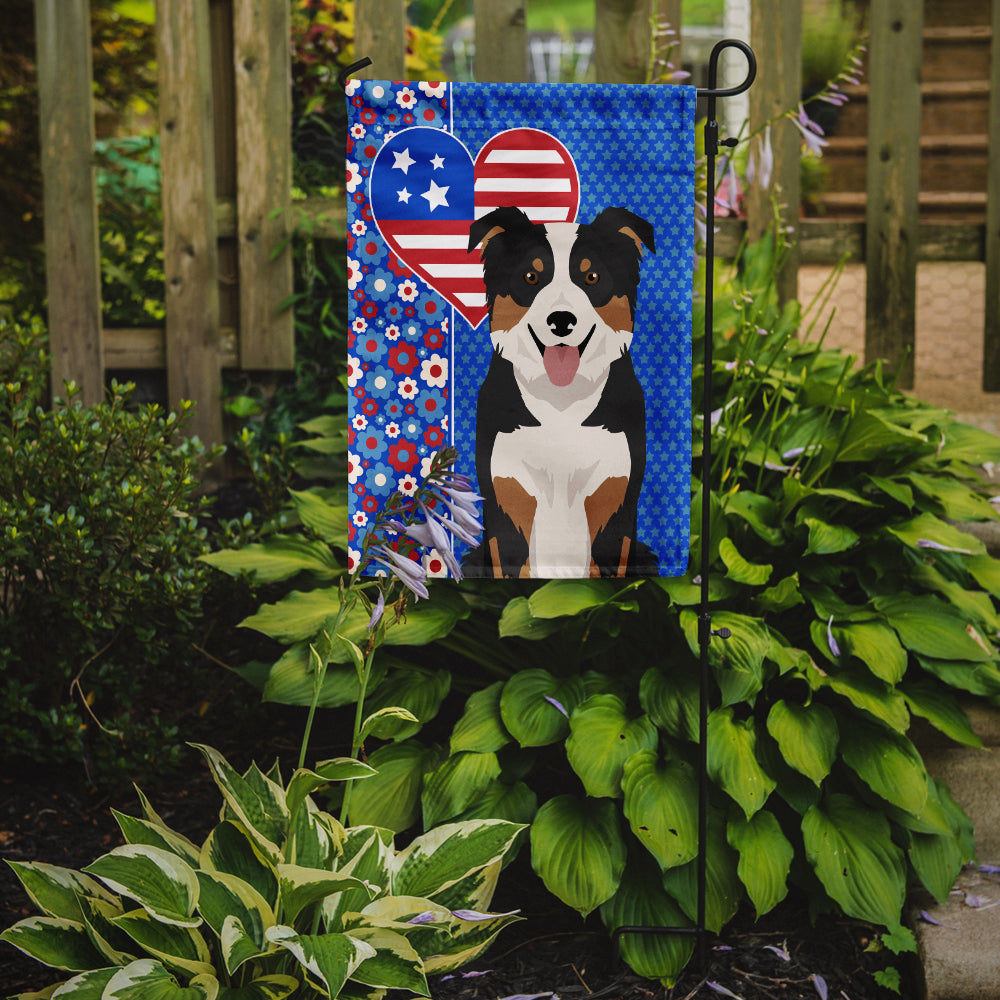 Tricolor Border Collie USA American Garden Flag