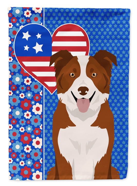 Buy this Red and White Border Collie USA American House Flag