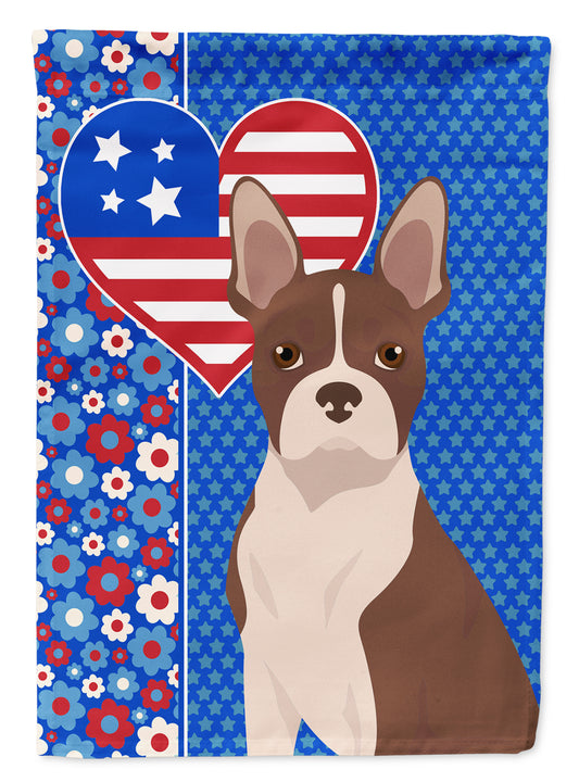 Buy this Red Boston Terrier USA American House Flag