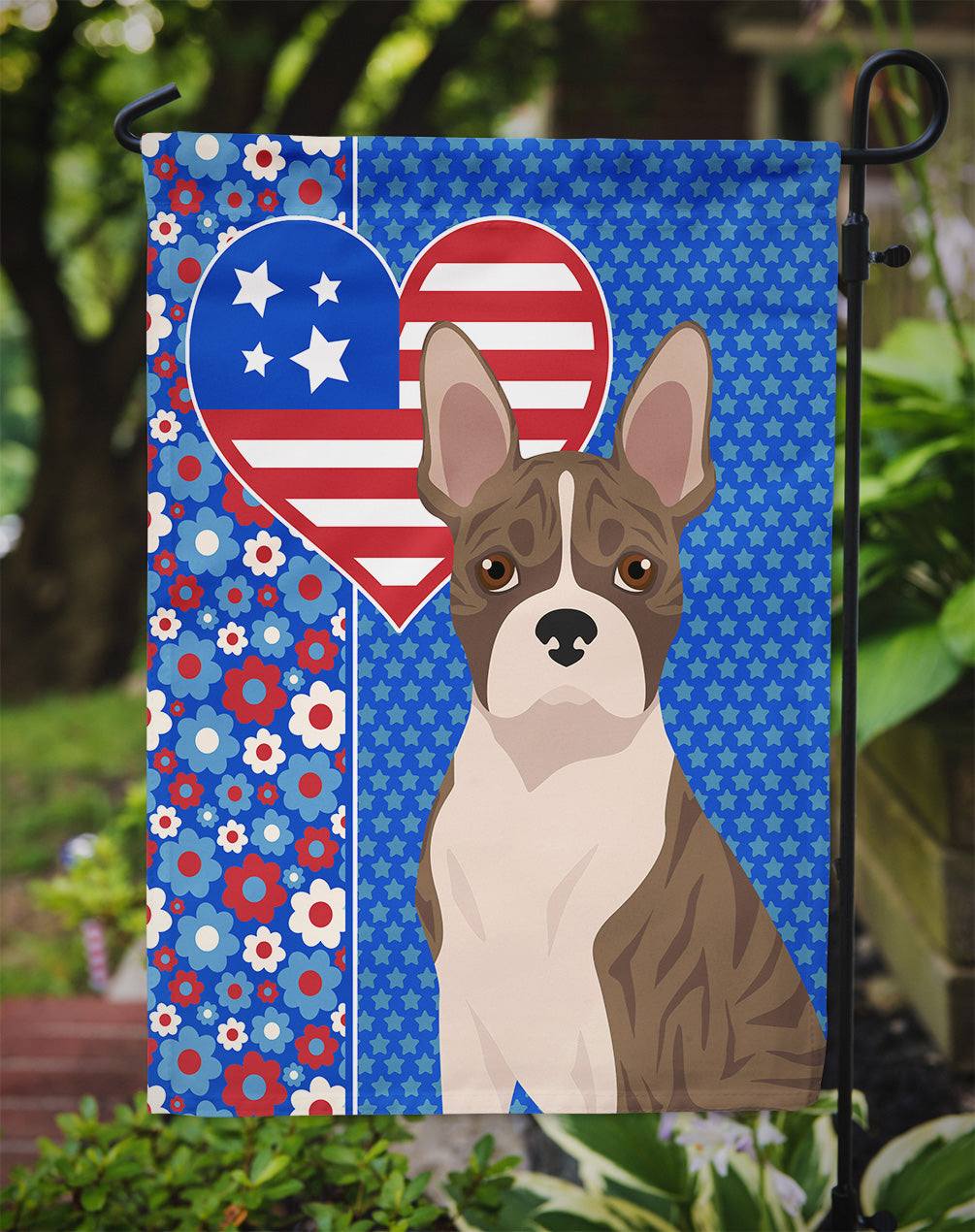 Brindle Boston Terrier USA American Garden Flag