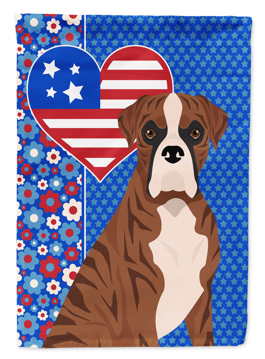 Buy this Natural Eared Red Brindle Boxer USA American Garden Flag