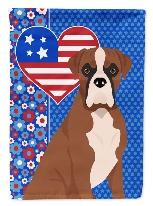 Buy this Natural Eared Red Fawn Boxer USA American Garden Flag