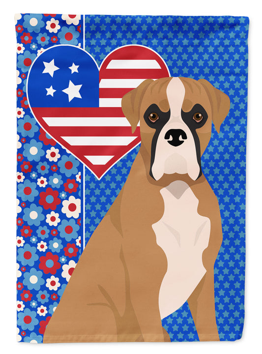 Buy this Natural Eared Fawn Boxer USA American Garden Flag