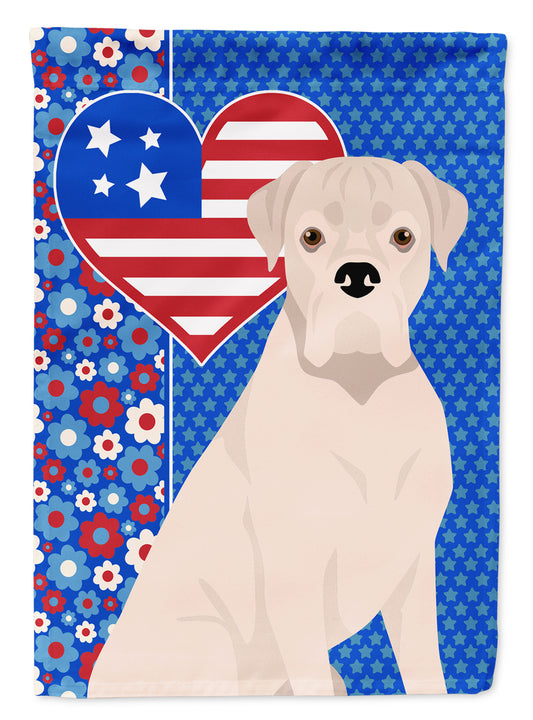 Buy this Natural Eared White Boxer USA American Garden Flag