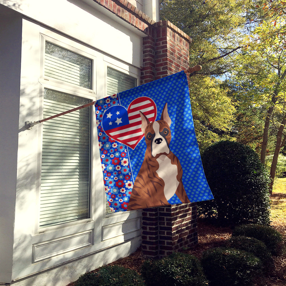 Red Brindle Boxer USA American House Flag