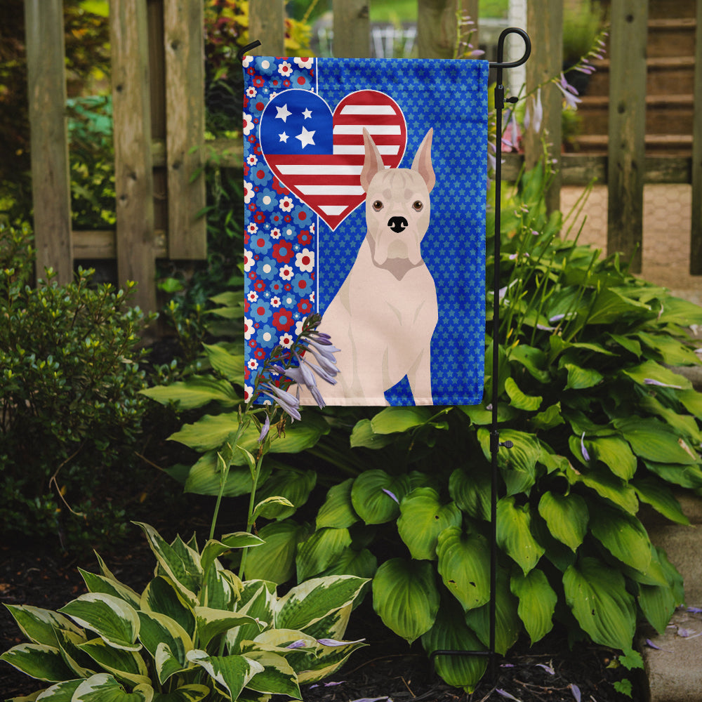 White Boxer USA American Garden Flag