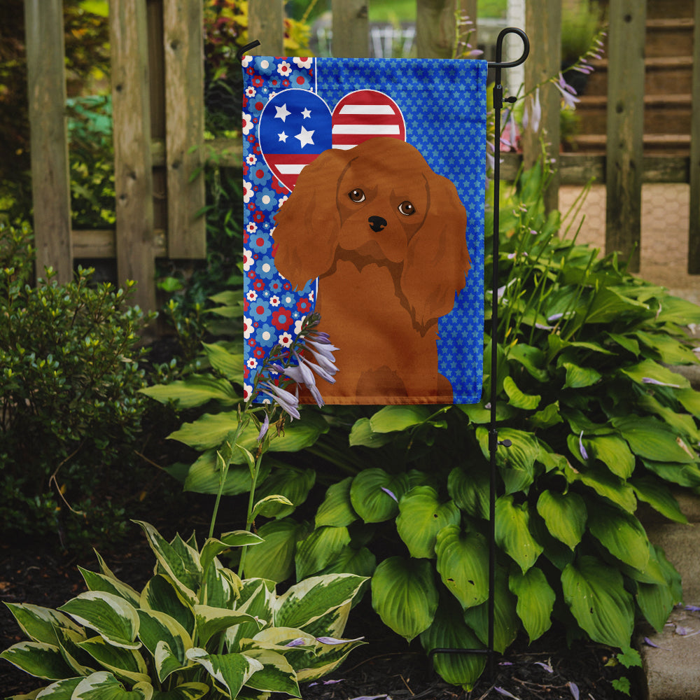 Ruby Cavalier Spaniel USA American Garden Flag