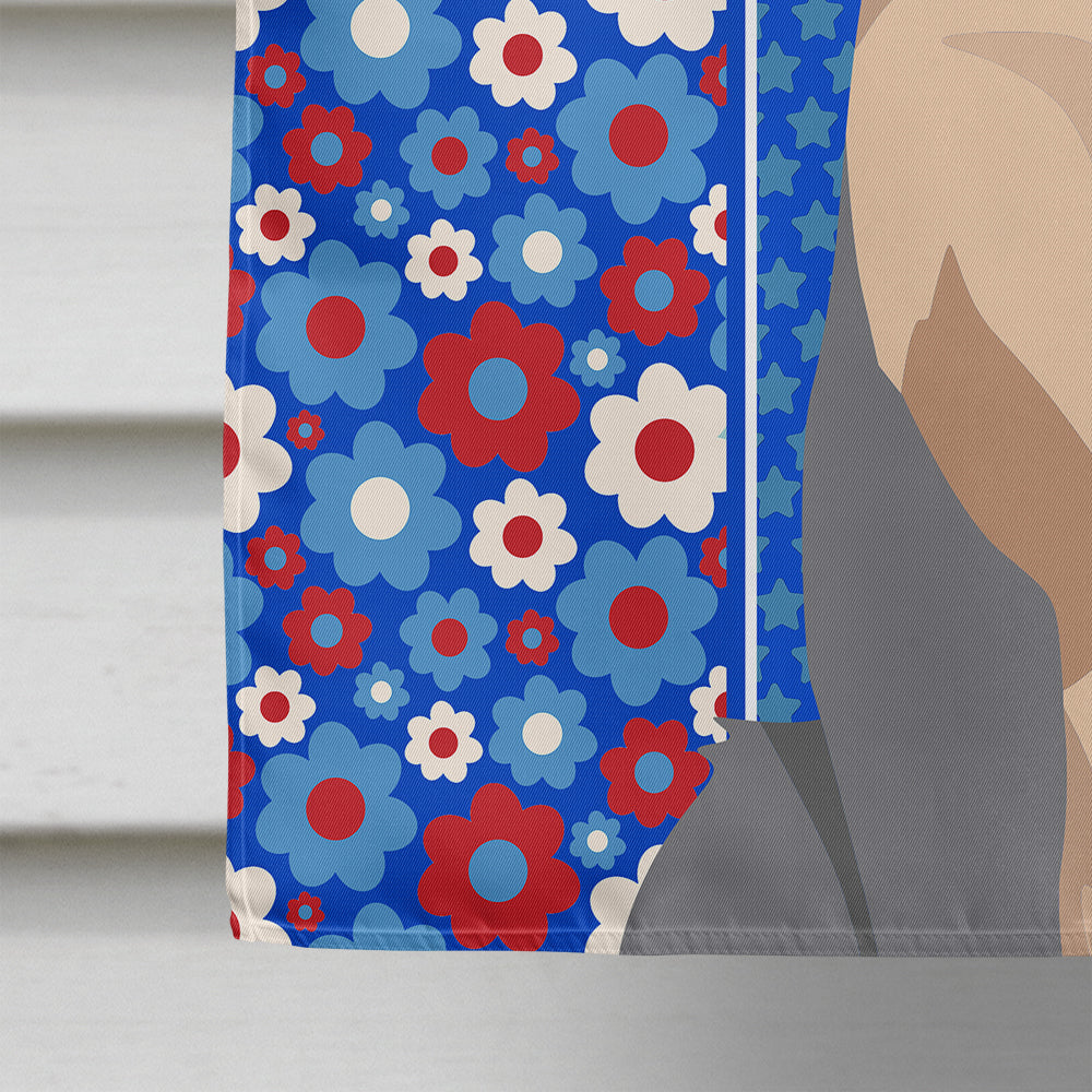 Longhaired Blue and Tan Chihuahua USA American House Flag
