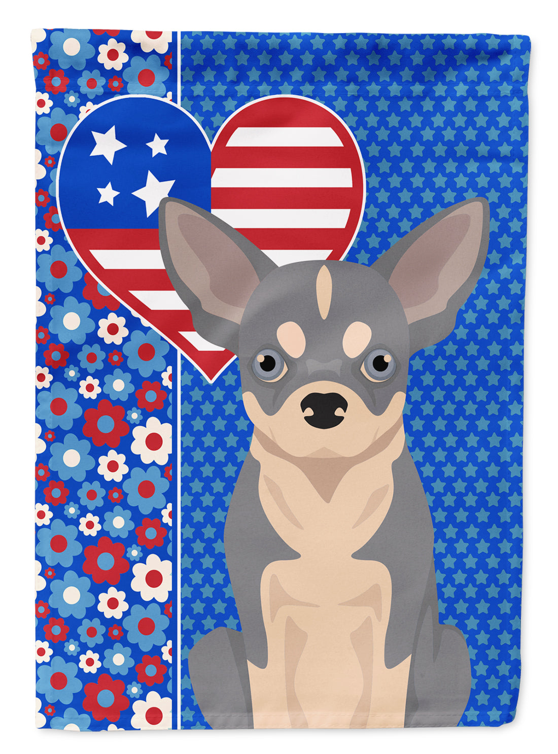 Buy this Blue and White Chihuahua USA American House Flag