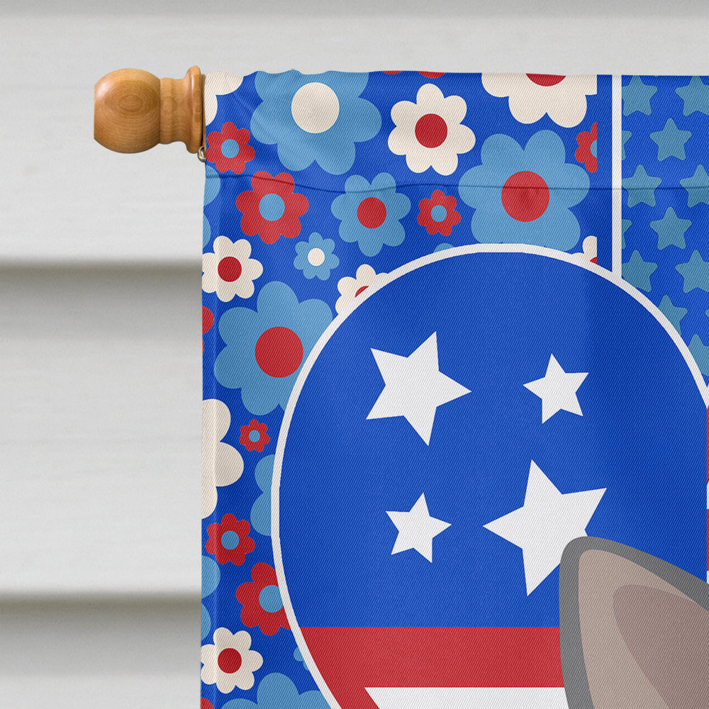 Blue and White Chihuahua USA American House Flag